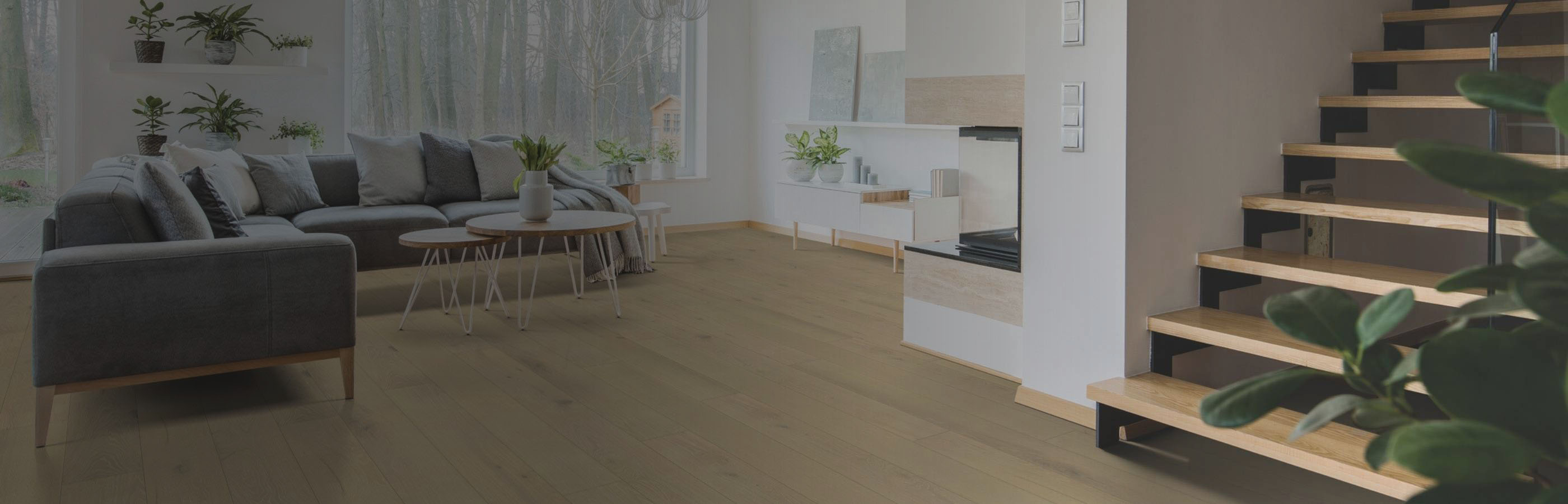 wood look floor in living room