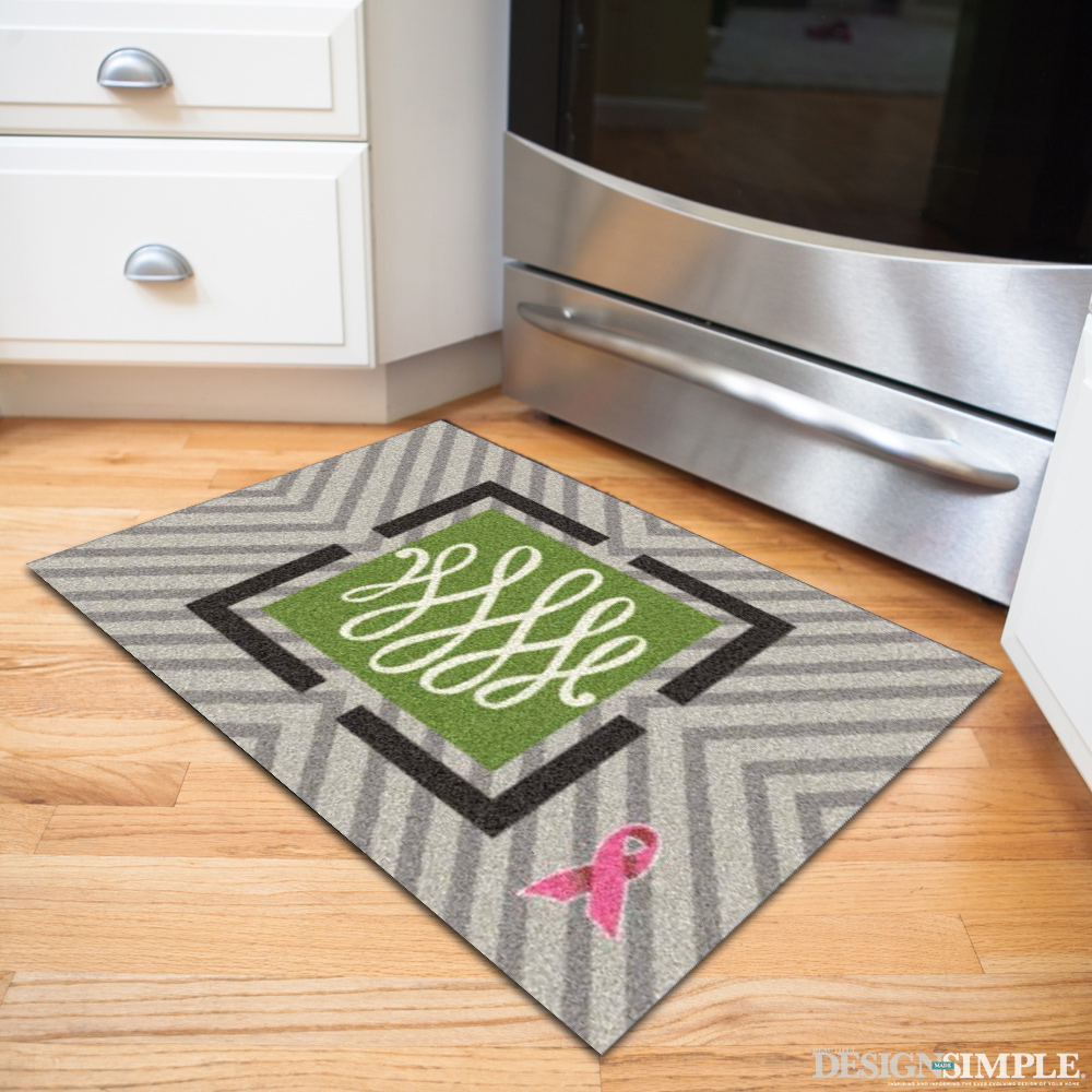 Lisa Mende Pink Ribbon Welcome Mat Lisa Mende Pink Ribbon Welcome Mat
