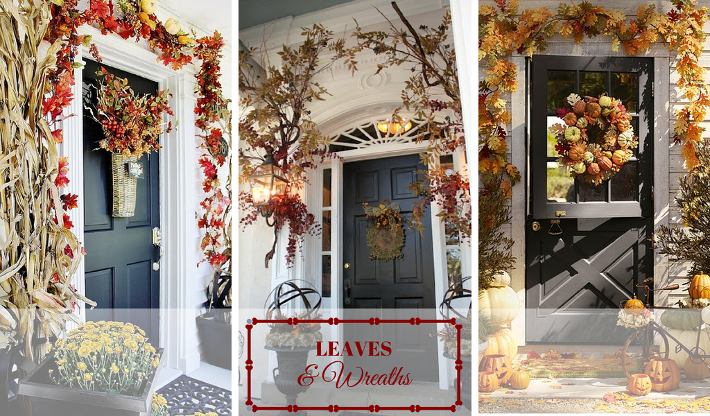 Fall Front Door Ideas - Leaves & Wreaths Front Door Ideas - Leaves & Wreaths